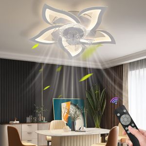 Lampe de plafond de ventilateur créatif nordique avec un éclairage intérieur télécommande pour le ventilateur de plafond du salon avec des lumières