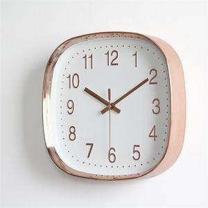 Reloj de moda creativo nórdico Reloj de pared simple digital Diseño moderno Dormitorio Cocina Oficina Reloj de cuarzo decorativo silencioso T200601
