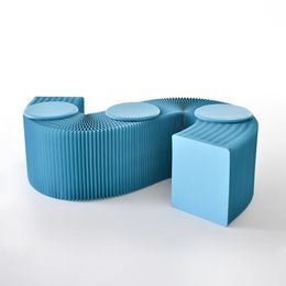 Noordse creatieve vouwstoel draagbare Kraft Paper Telescopic Bench Seat Sofa Stool voor vrijetijdsruimte Spaarwoningmeubilair