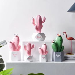 Nordic Creatieve Home Decor Kunstmatige Cactus Hars Standbeeld Vetplanten Plant Ingemaakte Beeldjes Woonkamer Desktop Decoratie 240119