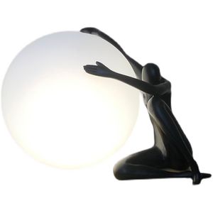 Nordic creative personality model table lamps living room bedroom desk bedside lamp round ball humanoid sculpture decorative light