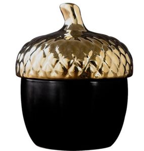Nordic Creative Pine Cone Opslag Cansjes Verzegelde Blikken Simple Europese Luxe Gouden Keramische Opslag Jar Woondecoratie Ornamenten
