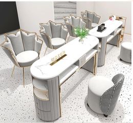 Noordse dali dressoir make -up tafel salon apparatuur meubelstruik marmeren manicure tabel en stoel salon single dubbele manicure tafel