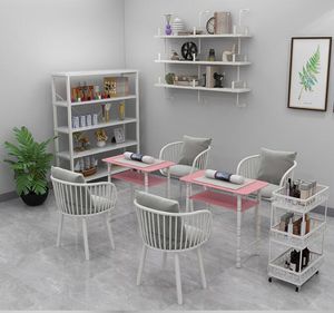 Noordse Dali Dresser Make-up tafel salon apparatuur meubels nageltafel enkele kleine eenvoudige nageltafel dubbele nageltafel en stoelen set 9-delige set