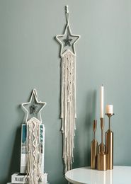 Accesorios de decoración nórdica, tapices de estrellas tejidos a mano bohemios, adornos, regalo de Navidad para habitación de niños, decoración del hogar de granja Macr5682942