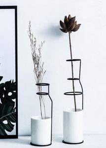 Décoration nordique maison Art Design poterie céramique Vase Style minimaliste scandinave décoration de la maison accessoires moderne 2103103719663