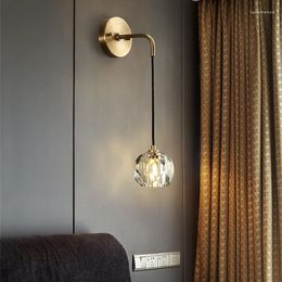 Noordse decoratie Home Crystal Wall Lamp SCONCE LICHTING LED WOOD AISLE EINING ROOM SLAAPKAMBAAD