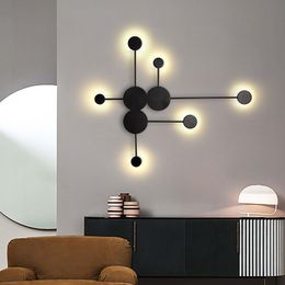 Nordic Design Led Wall Lamp American Retro decoratief kroonluchter zwart -wit wandlicht