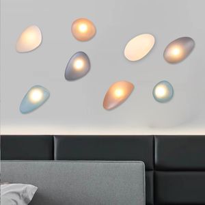 Lámparas de pared de cristal de color de diseñador nórdico para sala de estar Lámpara de pared de dormitorio Lámpara de decoración de aplique de dormitorio