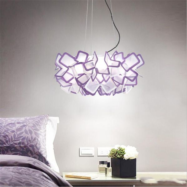 Nordic Designer Fleurs Led Plafonniers Lustre Coloré Acrylique Chambre Led Pendentif Lampe Led Plafonnier Luminaires