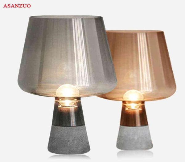 Lampe de bureau nordique lampe de table led en ciment créatif pour chambre salon chevet décoration de la maison E14E27 lampes de table modernes H2204235832850