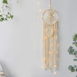 Tapestería Nordic Dreamcatcher Macrame Cattador de sueño colgante colgante colgante de parto tejido bohemio Tapestry para decoración de la sala del hogar