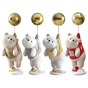 Figurine d'ours polaire en résine de Style européen nordique, Sculpture de table, décoration artisanale, ornement pour salon, étagère, bureau 240304