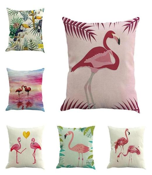 Flamingo Nordic Flamingo Camión de hoja Tropical Flow Show Almohada 1 PCNO Relleno Decoración del hogar Sofá Cachón decorativo decorativo2665111494