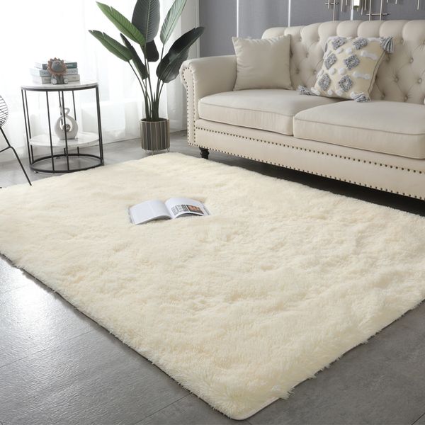 Tapis moelleux nordiques pour chambre/salon rectangle tapis doux antidérapant en peluche de grande taille