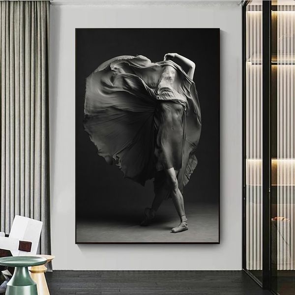 Nordique fille noir et blanc Backgroun affiches et impressions mur Art toile peinture moderne photo pour salon décor NoFrame