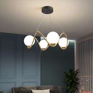 Nordic Glass Ball LED Hanglamp Decoratie Voor Living Eetkamer Slaapkamer Luxe Gouden Plafond Kroonluchter Verlichtingsarmaturen