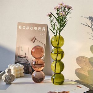 Noordse glazen bellen vaas Regeling Creatieve bolvormige bloemenvazen Hydroponics Plant Pot Decor Home Office Decor