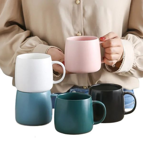 Nordic Glaze Ceramic Coffee Mug Milk Tea Breakfast Breakfast Cup Lovers 240418