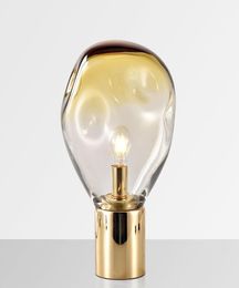 Lampe de Table nordique en verre doré, Design italien, éclairage de chevet, décoration LED pour salon, 2277473