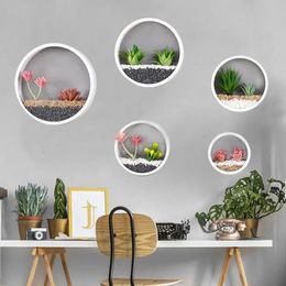 Nordic Woondecoratie Vaas Muur Opknoping Bloempot Kamer Opknoping Accessoires Mand Bloem Container Woondecoratie plantenbak pot 240311