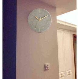 Nordic Industrial-Style Cement Wandklok Moderne Creatieve Silent Clocks Wall Home Decor Watch Home Woonkamer H1230