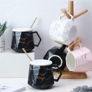 Nordic Ins Marble Ceramic Cup onregelmatige eenvoudige koffie beker Student Mug Business Office Cup T200506