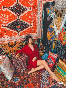 Noordse ins Marokkaanse Afrikaanse totem etnische stijl hangende doek tapijt Tapestry multifunctionele decoratieve doek achtergronddoek aanpassing