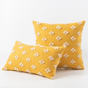 Nordic Ins Wind Flower Stars Base d'oreiller en coton, oreiller de taille, chambre à coucher canapé-citer