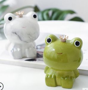 Nordic ins windporch slaapkamer verandering opslag creatieve persoonlijkheid schattige kleine dier keramische kikker spaarvarken