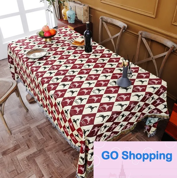 Nappe de camouflage de style Instagram nordique Table basse imperméable Meuble TV Tissu en coton et lin Nappe rectangulaire Tapis de table de ménage