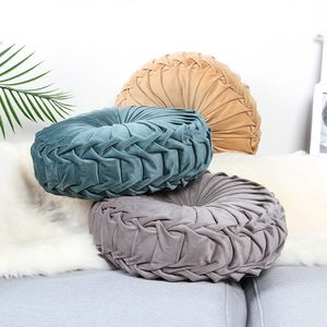 Nordic Japanse-stijl Ronde Home Pumpkin Kussen Kussen Kussen Woondecoratie Auto Zachte Sofa Kussen Effen Kleur Futon