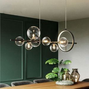 Nordic Lamp Art Strip Hanglampen Moderne Parlour Woonkamer Glass Bulb Loft Armatuur Hanglamp Luster Pendente