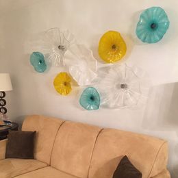 Nordic Lamp Wall Decor Handgeblazen Glas Opknoping Platen Chihuly Style Modern Mounted Arts 20 tot 40 cm