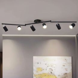 Noordse LED -plafondlicht Multihead Roteerbare zwarte witte schijnwerpers voor slaapkamer woonkamer eetkamers coffeeshop verlichting