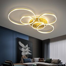 Nordic LED Circel Ringen Plafondkroonluchters Verlichting Zwart Wit Lampara techo Armatuur Woonkamer Eetkamer Slaapkamer Decorlamp