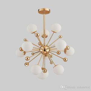 Nordic LED Paardebloem Glazen bal kroonluchter Ligthing gouden hanglamp 11/12/18 Lichten voor slaapkamer eetkamer restaurant