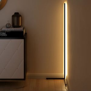 Noordse LED -vloerlamp Modern eenvoudig Warm Witte hoek Stang Licht voor woonkamer Slaapkamer Interieur Sfeer Standaard binnen