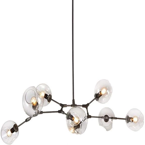 Lampe à suspension en verre LED nordique Modo lustre branche d'arbre plafonnier réglable 2262