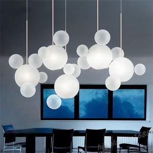 Lampe suspendue en forme de boule à bulles en verre postmoderne, luminaire décoratif d'intérieur, idéal pour une salle à manger, un salon, un café ou un bar, design nordique, LED Hanglamp3093