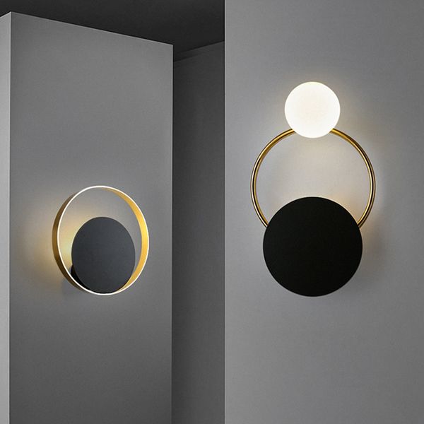 Lámpara de pared Led nórdica, espejo, diseño de pegatinas de pared para tocador, mesita de noche, baño, iluminación, decoración del hogar, candelabro interior