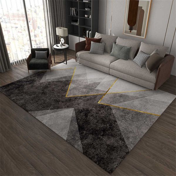 Nordic Light Luxe Géométrique Tapis Chambre Salon Décoration Tapis Salle De Bain Tapis Anti-dérapant Moderne Rectangle Grands Tapis 210626