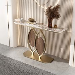 Nordic Light Luxury Halway Console Table Home Living Room Entryway Table simple contre la plate-forme de vue d'extrémité semi-circulaire murale