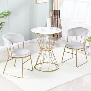Chaise en métal de magasin de Dessert de café de meubles de salon de Table de négociation de luxe de lumière nordique pour le décor à la maison d'intérieur