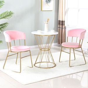 Chaise en métal de magasin de Dessert de café de meubles de salon de Table de négociation de luxe de lumière nordique pour le décor à la maison d'intérieur