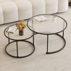 Noordse lichte luxe gehard glazen salontafel ronde tafel eenvoudig woonkamer huishouden kleine appartementen bijzettafels meubels
