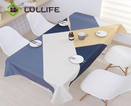 Nappe de Table en lin nordique tissu géométrique rectangulaire tissu de couverture imperméable à l'huile pour la fête de mariage à la maison T2007089737195
