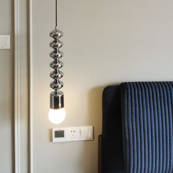 Lampe suspendue nordique longue suspendue avec câble noir chromé, luminaire décoratif d'intérieur, idéal pour une cuisine, un Restaurant, une maison ou une salle à manger