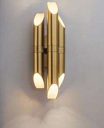 Nordic luxe bamboe wandlamp post-moderne minimalistische gouden wandlamp hotel Woonkamer creatief licht 110v-240v