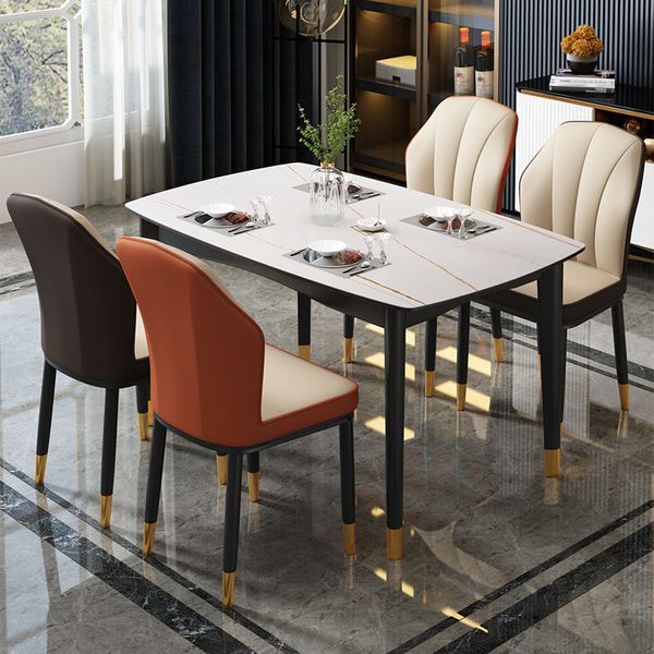 Silla de comedor de lujo nordic 2pc casa moderna silla de respaldo moderno taburete de escritorio simple sala de estar hotel mesa de comedor muebles